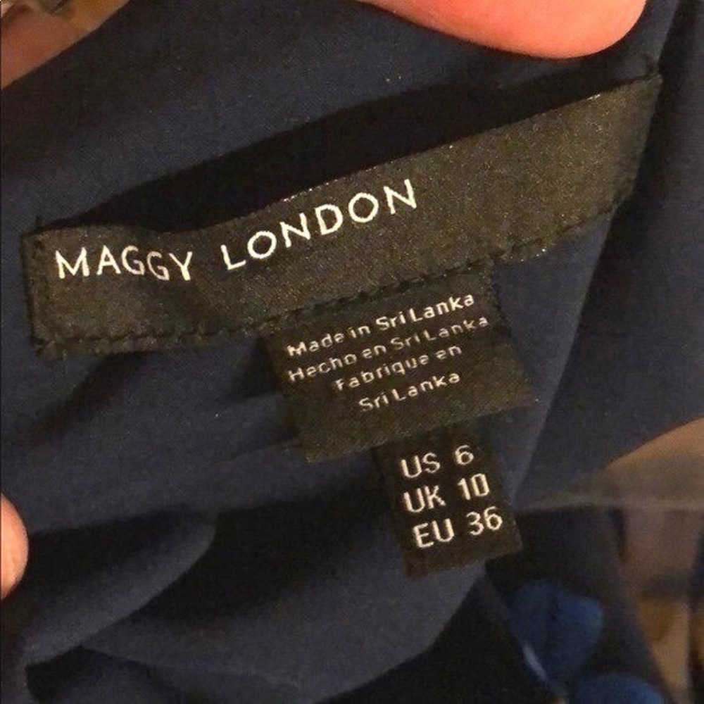 Maggy London Blue Green Floral A-Line Dress NWT | Wedding Guest Day Event Size 6 - Picture 6 of 8